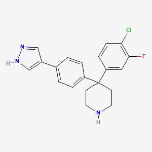 molecular formula C20H19ClFN3 B8523265 4-(4-Chloro-3-fluoro-phenyl)-4-[4-(1H-pyrazol-4-yl)-phenyl]-piperidine CAS No. 857532-18-4