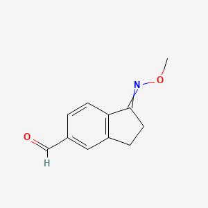 molecular formula C11H11NO2 B8523298 1-Methoxyiminoindan-5-carbaldehyde 