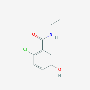 molecular formula C9H10ClNO2 B8523305 2-Chloro-N-ethyl-5-hydroxybenzamide 