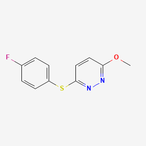 molecular formula C11H9FN2OS B8523309 3-(4-Fluoro-phenylsulfanyl)-6-methoxy-pyridazine 