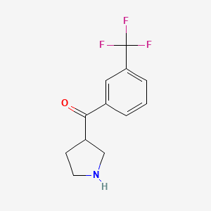 molecular formula C12H12F3NO B8523325 Pyrrolidin-3-yl-(3-trifluoromethyl-phenyl)-methanone 