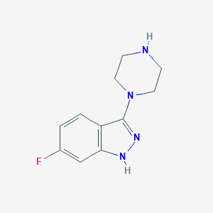 molecular formula C11H13FN4 B8523344 6-fluoro-3-piperazin-1-yl-1H-indazole 