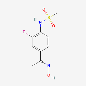 molecular formula C9H11FN2O3S B8523409 N-[2-Fluoro-4-(N-hydroxyethanimidoyl)phenyl]methanesulfonamide CAS No. 824937-51-1