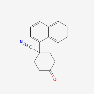 molecular formula C17H15NO B8523418 Cyclohexanecarbonitrile, 1-(1-naphthalenyl)-4-oxo- CAS No. 56326-99-9