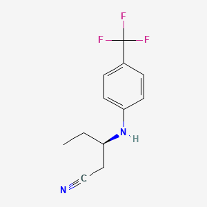 molecular formula C12H13F3N2 B8523543 (3R)-3-(4-Trifluoromethyl-phenylamino)-pentanenitrile CAS No. 474645-91-5