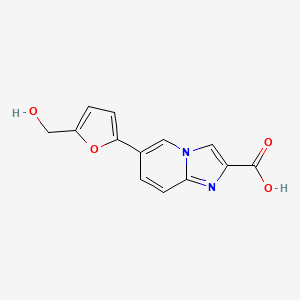 molecular formula C13H10N2O4 B8523570 6-[5-(Hydroxymethyl)furan-2-yl]imidazo[1,2-a]pyridine-2-carboxylic acid 