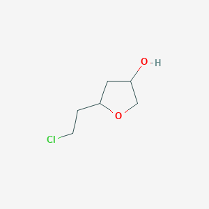 molecular formula C6H11ClO2 B8523587 5-(2-Chloroethyl)tetrahydrofuran-3-ol 