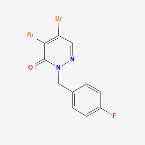 molecular formula C11H7Br2FN2O B8523648 4,5-dibromo-2-(4-fluorobenzyl)pyridazin-3(2H)-one 