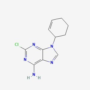 molecular formula C11H12ClN5 B8523688 2-chloro-9-(2-cyclohexenyl)-9H-adenine 