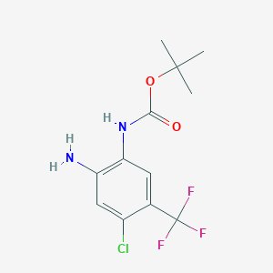 molecular formula C12H14ClF3N2O2 B8523736 (2-Amino-4-chloro-5-trifluoromethyl-phenyl)-carbamic acid tert-butyl ester 