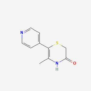 molecular formula C10H10N2OS B8523797 2H-1,4-Thiazin-3(4H)-one, 5-methyl-6-(4-pyridinyl)- CAS No. 98320-09-3