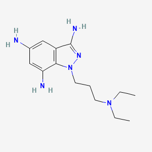 molecular formula C14H24N6 B8523830 1h-Indazole-3,5,7-triamine,1-[3-(diethylamino)propyl]- 