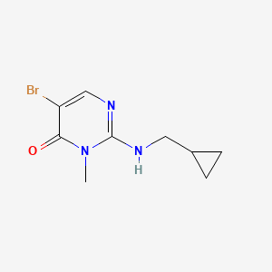 molecular formula C9H12BrN3O B8523861 5-bromo-2-(cyclopropylmethylamino)-3-methylpyrimidin-4(3H)-one 