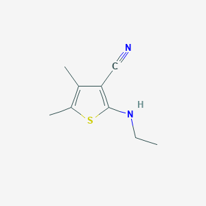 molecular formula C9H12N2S B8523880 2-(Ethylamino)-4,5-dimethylthiophene-3-carbonitrile 