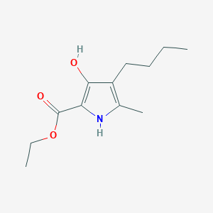 molecular formula C12H19NO3 B8523904 Ethyl 4-butyl-3-hydroxy-5-methylpyrrole-2-carboxylate 