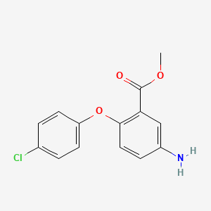 molecular formula C14H12ClNO3 B8523934 Methyl 5-amino-2-(4-chlorophenoxy)-benzoate 