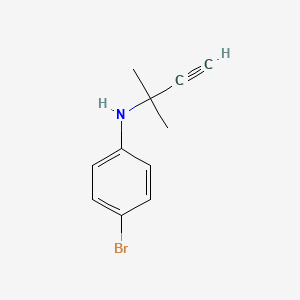 molecular formula C11H12BrN B8524127 4-bromo-N-(2-methylbut-3-yn-2-yl)benzenamine 