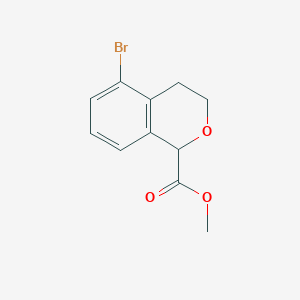 molecular formula C11H11BrO3 B8524136 methyl 5-bromo-3,4-dihydro-1H-isochromene-1-carboxylate 