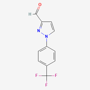 molecular formula C11H7F3N2O B8524164 1-(4-(trifluoromethyl)phenyl)-1H-pyrazole-3-carbaldehyde 