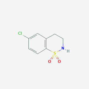 molecular formula C8H8ClNO2S B8524179 6-Chloro-3,4-dihydro-2H-benzo[e][1,2]thiazine 1,1-dioxide 