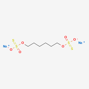 molecular formula C6H12Na2O6S4 B8524186 Disodium 1,6-bis(sulfidosulfonyloxy)hexane 