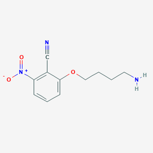 molecular formula C11H13N3O3 B8524190 2-(4-Aminobutoxy)-6-nitrobenzonitrile 