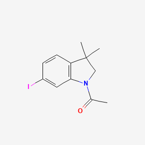 molecular formula C12H14INO B8524278 1-(6-Iodo-3,3-dimethylindolin-1-yl)ethanone 