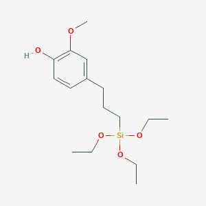 molecular formula C16H28O5Si B8524284 2-Methoxy-4-[3-(triethoxysilyl)propyl]phenol CAS No. 833480-42-5