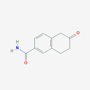 molecular formula C11H11NO2 B8524356 2-Tetralone-6-carboxamide 