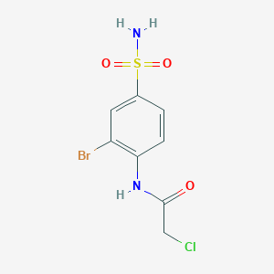 molecular formula C8H8BrClN2O3S B8524364 2-Chloro-N-(2-bromo-4-sulphamoylphenyl)-acetamide 