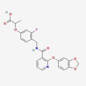 2-{4-[({2-[(2H-1,3-Benzodioxol-5-yl)oxy]pyridine-3-carbonyl}amino)methyl]-3-fluorophenoxy}propanoic acid