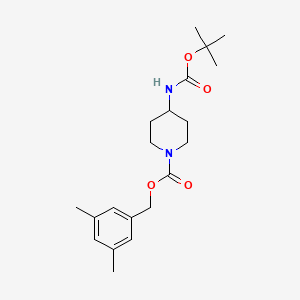 molecular formula C20H30N2O4 B8524457 3,5-Dimethylbenzyl 4-((tert-butoxycarbonyl)amino)piperidine-1-carboxylate 