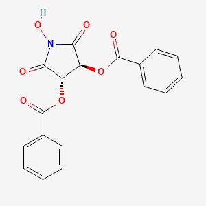 molecular formula C18H13NO7 B8524480 1-Hydroxy-(3S,4S)-2,5-Dioxo-3,4-dibenzoyloxypyrrolidine CAS No. 59968-89-7