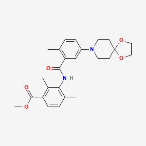 molecular formula C25H30N2O5 B8524574 Methyl 3-[[5-(1,4-dioxa-8-azaspiro[4.5]decan-8-yl)-2-methyl-benzoyl]amino]-2,4-dimethyl-benzoate 