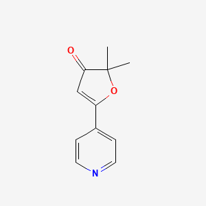 molecular formula C11H11NO2 B8524655 2,2-dimethyl-5-(pyridin-4-yl)furan-3(2H)-one 