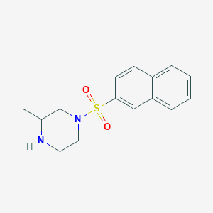 molecular formula C15H18N2O2S B8524738 3-Methyl-1-(2-naphthylsulphonyl)piperazine 