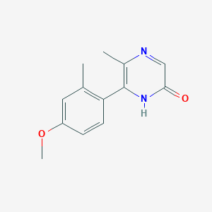 molecular formula C13H14N2O2 B8524764 6-(4-methoxy-2-methylphenyl)-5-methylpyrazin-2(1H)-one 