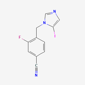 molecular formula C11H7FIN3 B8524783 3-Fluoro-4-(5-iodo-imidazol-1-ylmethyl)benzonitrile 