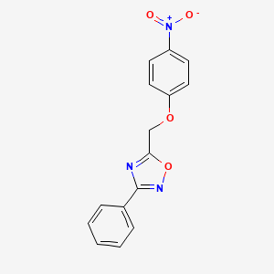 molecular formula C15H11N3O4 B8524838 5-[(4-Nitrophenoxy)methyl]-3-phenyl-1,2,4-oxadiazole 