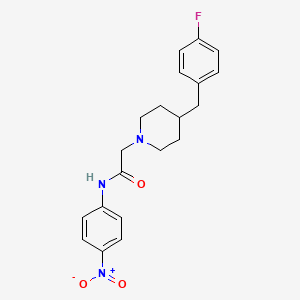 molecular formula C20H22FN3O3 B8524910 1-Piperidineacetamide,4-[(4-fluorophenyl)methyl]-n-(4-nitrophenyl)- 