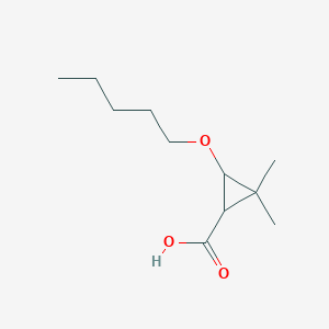 molecular formula C11H20O3 B8524952 2,2-Dimethyl-3-(pentyloxy)cyclopropane-1-carboxylic acid CAS No. 71279-94-2