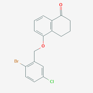 molecular formula C17H14BrClO2 B8524996 5-(2-bromo-5-chlorobenzyloxy)-3,4-dihydronaphthalen-1(2H)-one 