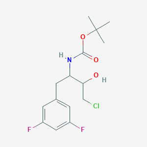 molecular formula C15H20ClF2NO3 B8524998 tert-butyl N-[4-chloro-1-(3,5-difluorophenyl)-3-hydroxybutan-2-yl]carbamate 