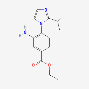 molecular formula C15H19N3O2 B8525014 Ethyl 3-amino-4-(2-isopropyl-1H-imidazol-1-yl)benzoate 