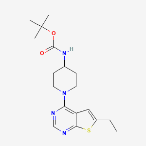 tert-butyl N-(1-[6-ethylthieno[2,3-d]pyrimidin-4-yl]piperidin-4-yl)carbamate