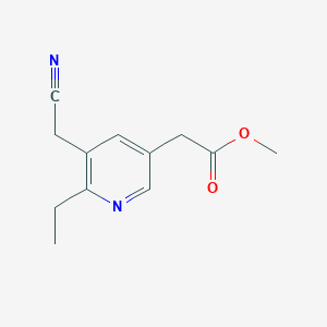 5-Cyanomethyl-6-ethyl-pyridin-3-yl-acetic acid methyl ester