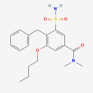 molecular formula C20H26N2O4S B8525103 4-Benzyl-3-butoxy-N,N-dimethyl-5-sulfamoylbenzamide CAS No. 62275-74-5