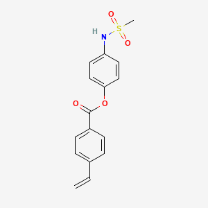 molecular formula C16H15NO4S B8525128 4-[(Methanesulfonyl)amino]phenyl 4-ethenylbenzoate CAS No. 89298-34-0