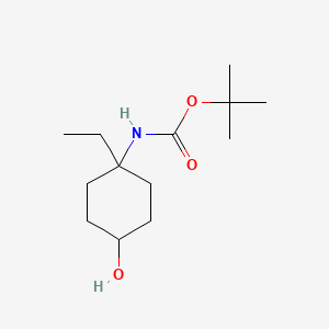 molecular formula C13H25NO3 B8525134 tert-butyl N-(1-ethyl-4-hydroxycyclohexyl)carbamate 