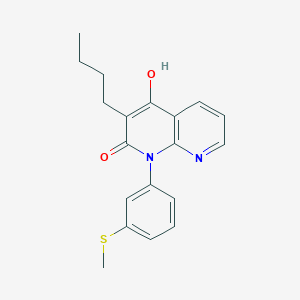 molecular formula C19H20N2O2S B8525146 3-Butyl-4-hydroxy-1-[3-(methylsulfanyl)phenyl]-1,8-naphthyridin-2(1H)-one CAS No. 89108-93-0